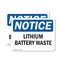 Signmission Lithium Battery Waste, 10 in W x Rectangle, Plastic OS-2PACK-NS-P-710-L-15885 - alternate 1